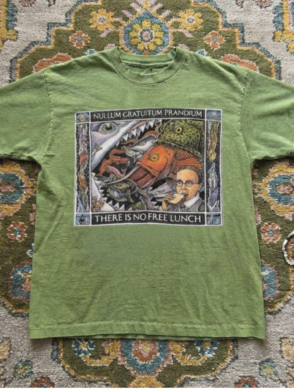 Gildan Green 'There Is No Free Lunch' Graphic Tee